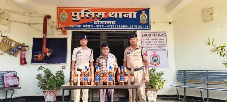 Dongargarh: अवैध शराब बिक्री पर लगातार कार्यवाही, आरोपी गिरफ्तार….