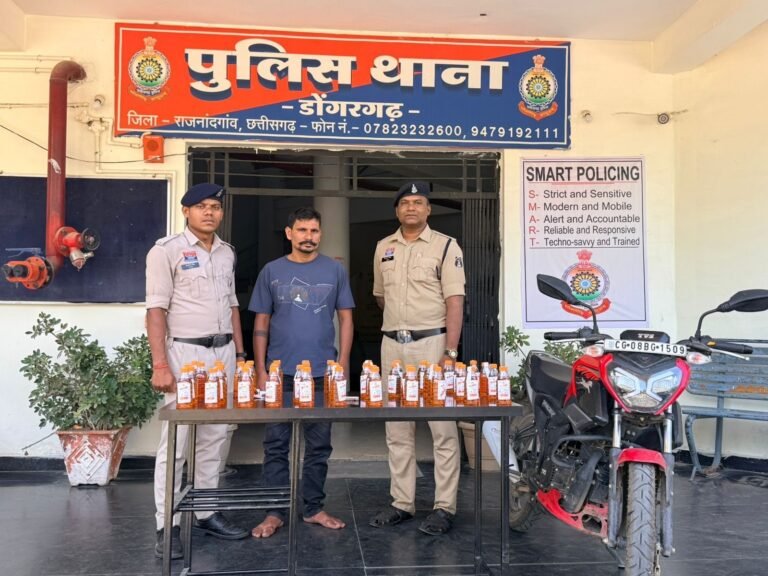 Dongargarh: अवैध शराब तस्करी पर पुलिस की सख्ती